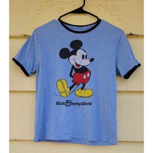 VINTAGE Walt Disney World Mickey Blue Graphic Tee